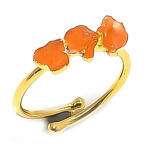 Natural Carnelian Rough 925 Sterling Silver Jewelry Ring Size Adjustable m4d54