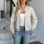 DAFIFY Naiste moe vabaaja lillemustriga s&uuml;gistalvised pikkade varrukatega V-kaelusega jakid ja mantlid XXL khaki