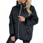 Talvine sulemantel kapuutsiga ja pingutusn&ouml;&ouml;riga t&otilde;mblukuga tuulekindel polsterdatud &uuml;ler&otilde;ivad soojust hoidev &otilde;huke ja k&uuml;lma ilmaga mantel XXXL must