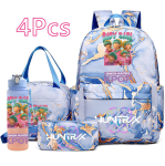 4 tk/komplekt K-Popi tr&uuml;kiga seljakott, k&auml;ekott, pliiatsikott koos 750 ml veepudeliga teismelisele poisile/t&uuml;drukule, koolikott, &otilde;pilane, suur mahutavus, raamatukott, Mochila