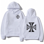 West Coast Iron Cross Choppers Tr&uuml;kitud Meeste Kapuutsiga Moodne Lahe Dressipluus Unisex Mood Fliis &Uuml;legabariidiline Kapuutsiga Dressipluus Streetwear S