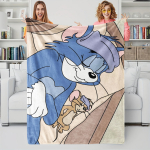Klassikaline Tom & Jerry tekk Multikas Tom ja Jerry tr&uuml;kitud flanellkate koduseks puhkuseks, telkimiseks, reisimiseks, laste p&uuml;hadekingiks 30x40in