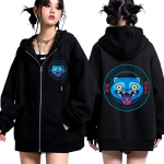 KPop Deemonik&uuml;tid Huntrix Sinine Tiiger Derpy Graafiline Tr&uuml;kitud T&otilde;mblukuga Hupparid Mehed Naised Moodne Dressipluus Harajuku Jakk Joped L must