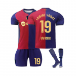 2024-25 Bar&ccedil;a Kodu #19 Lamine Yamal Jalgpallis&auml;rgi Komplekt Jalgpallikomplektid T-s&auml;rk Lastele T&auml;iskasvanutele koos Sokkidega 100cm