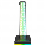 LED-m&auml;nguri k&otilde;rvaklappide alus, topelt-USB-port 3,5 mm pesa 1 must