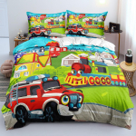 Laste koomiksilooma rongiseeria digitaaltr&uuml;kiga kolmeosaline komplekt 3D lihvimisega kolmeosaline komplekt 90 * 200 three-piece set