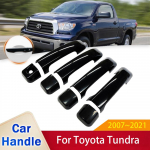 for Toyota Tundra XK50 2007~ 2018  Gloss Black Outer Door Handle Cover Stickers Car Styling Protective 2Handle 1 Keyhole
