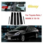 For Toyota Raize modified window trim strip, Reiz MARK X glossy black center pillar sticker 10-16 Reiz 6PCS