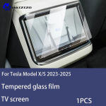 For Tesla Model X/S -2025 Car Rear-Seat Media TV Screen Tempered glass Protective film LCD Touch Screen anti-scratch refit High definition