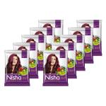 Nisha Naturaalne Henna Pulber Juuksev&auml;rv Burgundiapunane Taimne V&auml;rv Meestele Naistele Siidised L&auml;ikivad Pehmed Juuksed 15G X Pakk 10tk