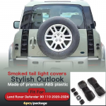 Black Tail light Cover for Land Rover Defender 90 110 Accessories -2024 Smoked Rear Reflector Fog Lamp Interior Mouldings 6Pcs for a set