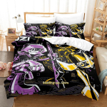 Lahe m&otilde;rvadroonide voodipesukomplekt Multikas Anime kolmeosaline komplekt T&auml;iskasvanu Laps Magamistuba kolmeosalised komplektid 3D Kawaii suvine tekikate AU Single(140*210cm)3pcs black