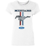 Ford Mustang Klassikaline Naiste T-s&auml;rk Ameerika Lihasauto T-s&auml;rk S valge