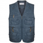 8XL 9XL 10XL Uus meeste vabaaja suvine suur puuvillane varrukateta vest paljude 16 taskuga Meeste mitme taskuga fotovest XL sinine