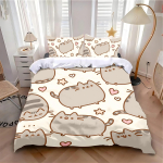MINISO-Kass Tekikott Padjap&uuml;&uuml;r Voodipesukomplekt Multikas P-PusheenS Kass T&auml;iskasvanud Poiss T&uuml;druk Magamistoa Kaunistus Lapsed 90x200cm