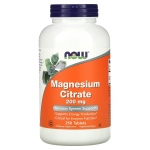 NOW Foods, Magneesiumtsitraat, 200 mg, 250 tabletti