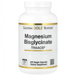 California Gold Nutrition, Magneesiumbisgl&uuml;tsinaat, Valmistaja TRAACS, 200 mg, 240 k&ouml;&ouml;giviljakapslit (100 mg kapsli kohta)