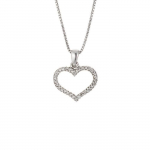 Kaelakee - Maja - 925 Sterling Silver Roodium - S&uuml;dame ripats - 42 cm - Valge tsirkoonium
