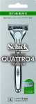 Schick Quattro 4 titaanist raseerija koos hoidiku ja 1 varuteraga (kaitsetraadiga teraga), 4-teraline, Saksamaal valmistatud,