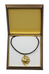 Polish Lowland Sheepdog, PON, Valee Sheepdog - Dog necklace in gift box, gold-plated pendant for dog fan, striking jewellery by Art-Dog beige