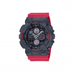 CASIO Meeste vedelkristall/analoog kahekordse n&auml;idikuga seeria Must k&auml;ekell GA-140-4APRBS GA-140-4APRBS Red Regular Watch Box