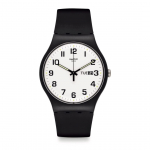 TWICE AGAIN Klassikaline Kell SO29B703 Must SWATCH]