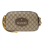 Gucci Neo Vintage Seeria Kuldne Foolium Logo Metallist Tiigripea Monogramm L&otilde;uend ja Nahk Kaamerakott Unisex &Otilde;lakott Eebenipruun 476466-K9GVT-8856 Basic Set (Bag+Dust Bag)