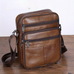 Unisex Nahast &Otilde;lakott Ehtne Meeste Kott Fashi Mitmek&uuml;lgne &Auml;ri-T&ouml;&ouml;lk&auml;ija Crossbody Kotid Mugava Reguleeritava Rihmaga pruun