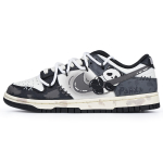 Nike Dunk Slip Resistant Cushioning Abrasion Resistant Low top Skateboard Shoes Women's Black White Gray FQ8899-100(Team237-) 37.5 gray