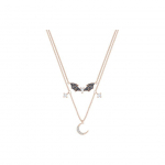 Swarovski salap&auml;rane nahkhiir Kuu kahekordne kett kaelakee Naiste kaelakee Roosa-Kuld 5491565 Box (Random Color)