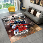 CR7 Kits Ronaldo Jalgpallit&auml;ht Vaip M&auml;ngutoa Magamistoa Elutoa Diivani Kodu Kaunistuseks, Lasteala Vaip Libisemiskindel P&otilde;randamatt Kingitus 80x120cm black