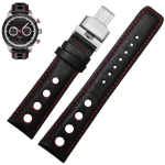 Ehtsa nahast rihm Tissot Sports Racing Series PRS516 T91 1853 jaoks &Uuml;lemine kiht veisenahk Kella rihm 20mm chopin watchband jaoks 20mm black