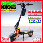 E-bikeX5 6000W kahe mootoriga elektriline t&otilde;ukeratas 60v 40ah suur aku istmega 11-tollised rattad EL elektriline t&otilde;ukeratas kaubaruum 6000W 60V 40AH must