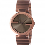 Gucci YA133317 Interlocking pruuni sihverplaadiga unisex-k&auml;ekell 37mm pruun