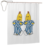 Banaanid pidžaamades Parim S&otilde;ber Du&scaron;ikardin Vannituba Pol&uuml;ester Veekindel Vannikardinad Konksudega W180H200(CM)-1 Pcs white