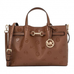 Michael Kors MK Carson Logo Reljeefne Keskne T&otilde;mblukuga Disain PU Pol&uuml;ester Kandekott Keskmine Naiste kandekott Pruun 35R6G2ZS3V-LUGGAGE Basic Set (Bag+Dust Bag)