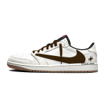 Travis Scott x Jordan Air Jordan 1 2026 Chestnut 7.0 Low Slip Resistant Low top Vintage Basketball Shoes Unisex DZ4137-700(Team1897-2026) 43 black