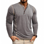Henley T-s&auml;rk meestele Vabaaja Pikkade varrukatega Kerge N&ouml;&ouml;pidega Pullover S&auml;rgid Veniv P&otilde;hiline T-s&auml;rk Meeste Treening Sportlik Slim Fit Henley S&auml;rgid S hall v&auml;rv