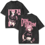 Anime DanDaDan Graafiline Tr&uuml;kk Suvine Vintage Pesitud Unisex Naiste Mood Puuvillane T-s&auml;rk Streetwear Hip Hop YK T-s&auml;rk &Uuml;legabariidiline Uus Topp M pink