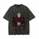 Yuji Itadori T-s&auml;rk Jujutsu Kaisen T-s&auml;rk Vintage Pesitud &Uuml;le suuruse Retro Anime Harajuku Streetwear Linna Manga Meeste R&otilde;ivad Topid M