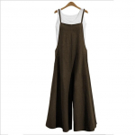 Naiste laia s&auml;&auml;rega vabaaja jumpsuit S kohv