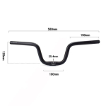25,4 mm jalgratta juhtraud, k&otilde;rgendatud &uuml;litugev alumiiniumsulamist M-kujuline lenkstangi tarvikud 25.4 x 580 x height 120 black