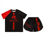 Laste Poiste Muay Thai L&uuml;hikesed P&uuml;ksid ja S&auml;rgi Komplekt Poks Kickboxing MMA Treeningu Trunk V&otilde;itlus BJJ Maadlus L&uuml;hikesed P&uuml;ksid 5-6 Years punane