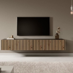 TV-kapp - Must k&auml;sit&ouml;&ouml;na valmistatud tammeesiseosaga - Telire - 175 x 31,6 x 30