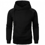 Meeste Kapuutsiga Spordisweater One Piece Diagonaalne T&otilde;mblukk Korea Mood Streetwear Kapuutsiga Dressipluus Meeste &Uuml;laosad Soojuseks Yasheng S must