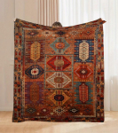 Boheemlaslik Vintaažne Mitmev&auml;rviline Lilleline Patchwork Flanellitekk Pehme Mugav Aastaringselt Kasutatav Voodikate Sobib Diivanvoodile Teleruumi Size: 150*200cm, Weight: 230 GSM