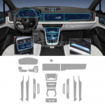 TPU kaitsekile Porsche Cayenne Coupe 3.0T 2024-2026 salongi jaoks, kriimustusvastane, l&auml;bipaistev, iseravanev Set / Transparent / RHD must