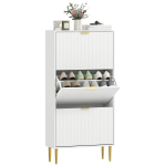 Elegantne kolme sahtliga kingakapp - Valge 60 x 24 x 128 cm