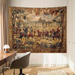 Keskaegne r&uuml;&uuml;tliloss tapeet seinale riputatav retro Euroopa palee elutuppa magamistuppa kodumajutuse kaunistus 150X200CM