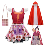 Laste Hocus Pocus Winifred Sarah Sanderson Cosplay Halloweeni kost&uuml;&uuml;mikomplekt T&auml;iuslik kost&uuml;&uuml;mipidudeks! 110cm punane